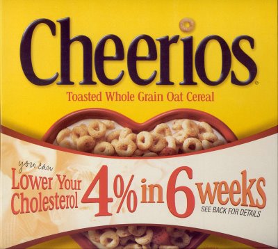 Cheerios claims to reduce cholesterol by 4% - yeah right!